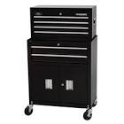 26-inch 6-Drawer Tool Chest and Rolling Tool Cabinet Set in Black C-296BF16 Husky