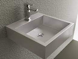 square stainless wall mounted sink