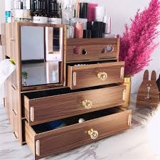 diy wooden storage box makeup organizer