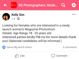 scam alert for photography modelling