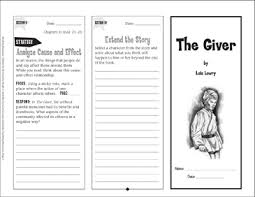 The Giver Reading Response Trifold Printable Bookmarks