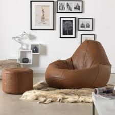 leather l size bean bag sofa