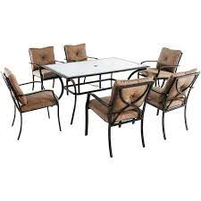 Hanover Palm Bay 7 Piece Dining Set Tan