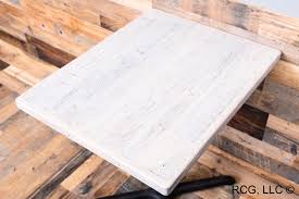 reclaimed wood table top with white