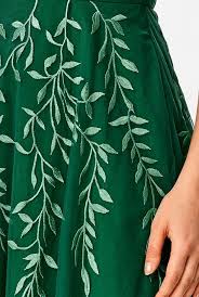 leafy vine embroidery sheer mesh