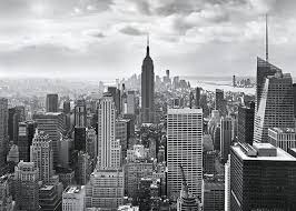 Nyc Black And White Wall Mural Black