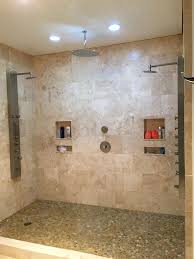 bathroom with a pebble shower floor