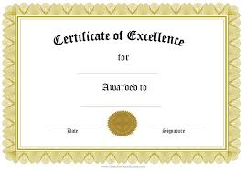 Award Of Excellence Award Template Certificate Of
