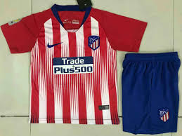 Download the dls kits version of the new black and blues uniform and using. Atletico Madrid 18 19 Kids Home Kit Sports Sports Apparel On Carousell