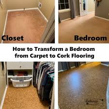bedroom from carpet to cork flooring