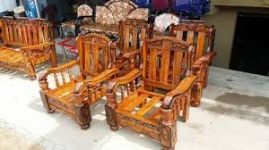 5 seater akesha wood sofa set