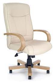 Teknik goliath duo heavy duty cream leather faced executive chair stylish piping. Cream Leather Office Chair Oak Arms And Base Knightsbridge