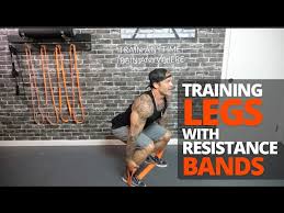 resistance band tip training legs with