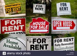 9 Signs House For Sale Or Rent Us Usa Stock Photo 16737351
