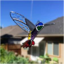 Hummingbird Stained Glass Bird Ornament
