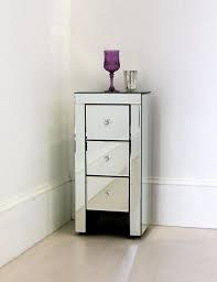 narrow mirrored bedside table with