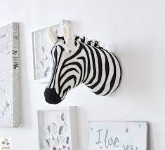 zebra head wall decor faux taxidermy