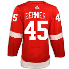 Hand Sewn Authentic On Ice Detroit Red Wings Bernier 45