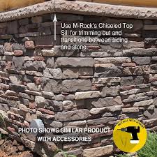 M Rock Easy Stack 20 In X 5 In Hampton No Mortar Concrete Ledge Stone Flat Panel 4 9 Sq Ft Per Box