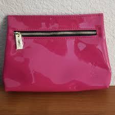 beaute pink patten leather makeup bag