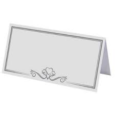 White Silver Heart Design Place Cards 50 Pack