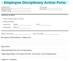 Disciplinary Forms For Employees Template Employee