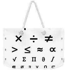 Snellen Chart Mathematical Symbols Weekender Tote Bag