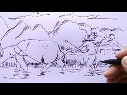 Sketsa gambar petani membajak sawah dengan kerbau. 30 Ide Gambar Sketsa Petani Membajak Sawah Tea And Lead