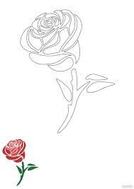 rose flower coloring page in pdf jpg