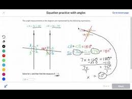 Equation Practice With Angles