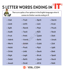 5 letter words ending in it 7esl