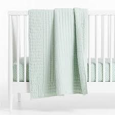 Heathered Jersey Green Baby Crib Quilt