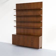 Dark Wood Storage Cabinet Wall Unit