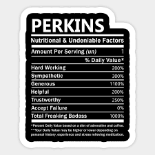 perkins name t shirt perkins