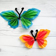 tissue paper erfly mobile craft