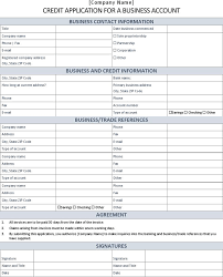 Credit Application Template Free Template Download Customize And Print