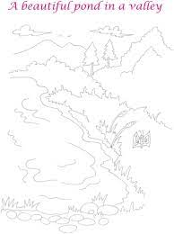 38+ valley coloring pages for printing and coloring. Scenery Pond In Valley Coloring Page