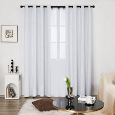deconovo wave line with dots 52 width curtains pair 2 panel 52x95 inch greyish white