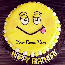 funny smiley birthday wishes cake with