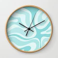 Aqua Teal Blue Wall Clock