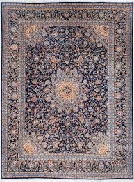 persian kashan blue rectangle 10x13 ft