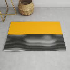 half thin striped yellow rug by miss