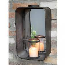 Industrial Mirror Candle Holder