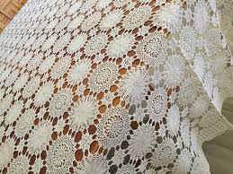 Large Vintage Crochet Lace Banquet