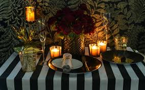 romantic dinner table setting for