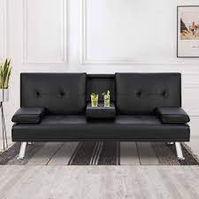 gkw modern 2 seater black sofa set