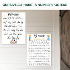 cursive alphabet and number posters