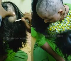 indian woman has head shaved to donate