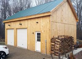 (fully open wooden carport with asphalt roof). Pre Built 2 Car Garage Timber Frame Garage Kit