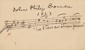 John Philip Sousa Autograph Music Quote Stars and Stripes Forever via Relatably.com